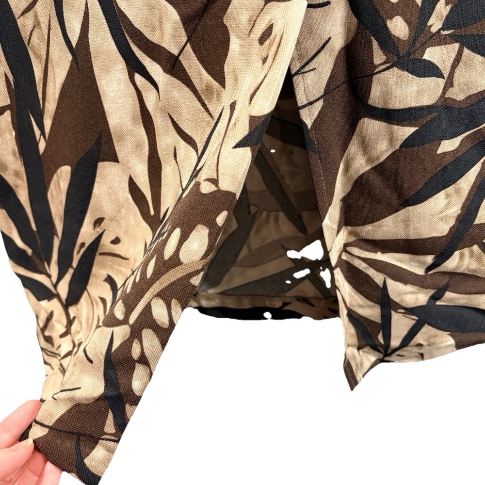 Tropical Leaf Midi Skirt Fall Casual Size 12 Boho - Picture 5 of 7